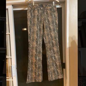 NWOT Bebe Snakeskin Bellbottom Pants